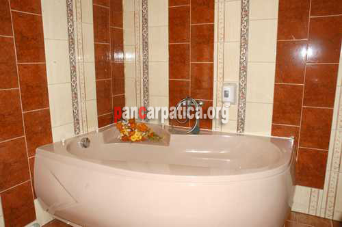 Imagine a baii cu cada din pensiunea Luceafarul-Pojorata