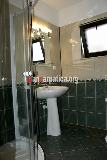 Imagine a baii cu dus din pensiunea Fagilor-Sucevita