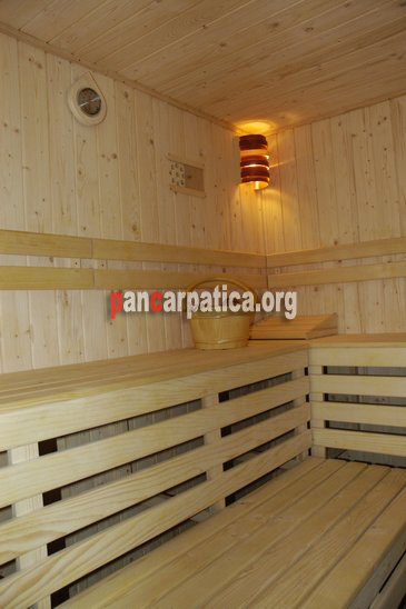 Imagine sauna din interiorul pensiunii Padurea de Smarald din Agapia, cu efect terapeutic si de relaxare