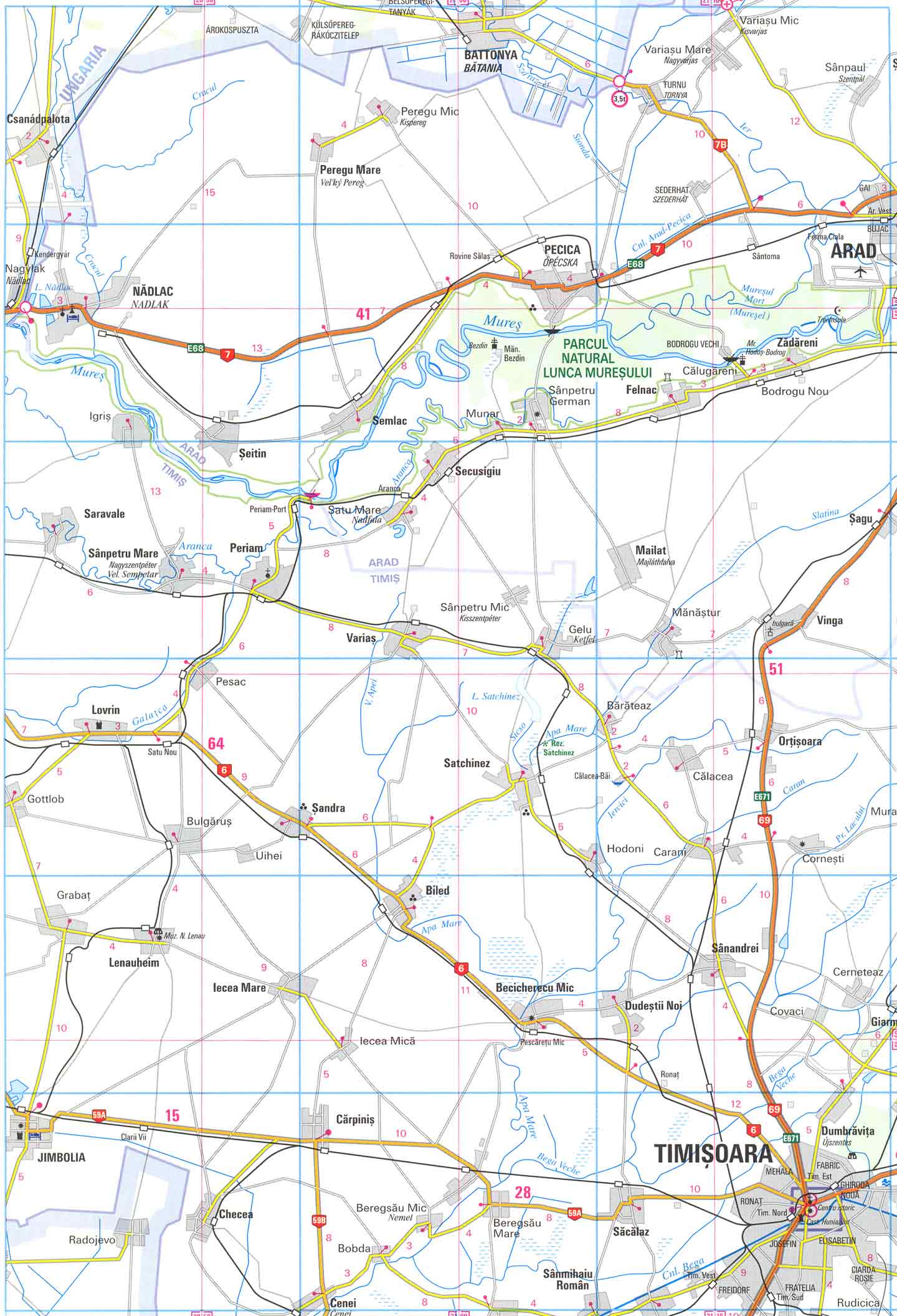 Harta Parcul Natural Lunca Muresului